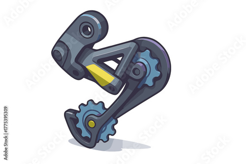 Photos Modern bicycle rear derailleur mechanism featuring pulley wheels and cage assemb