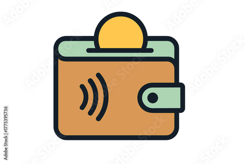 Modern financial transaction concept with digital wallet and contactless payment symbol
