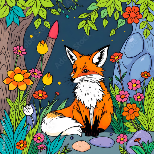 The fox in the magic garden