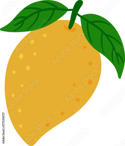 cute mango tropical fruit vector cartoon illustration