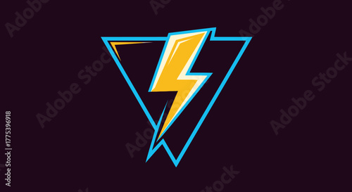 Electric Bolt Graphic: A stylized electric bolt icon, striking through a vibrant design, embodies power and innovation with sharp angles and modern aesthetics.