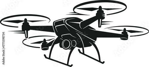 Black silhouette of a drone with propellers quadcopter, drone, quadcopter, uav, unmanned aerial vehicle, aerial, technology, photography, videography, surveillance, delivery, remote control, aircraft,