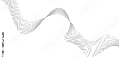 Abstract wave element for design. Digital frequency track equalizer. Stylized line art background. Vector illustration. Wave with lines created using blend tool.