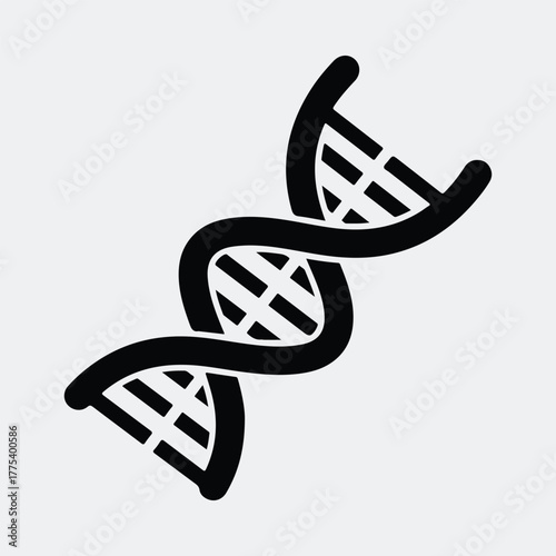 Silhouette of abstract DNA structure genetic spiral molecule Vector illustration