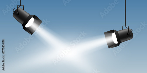 Studio floodlights with glowing atmosphere