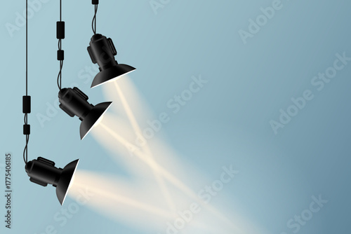 Studio floodlights with glowing atmosphere