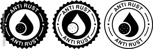 Anti Rust Icon Set – Anti Oxidation and Rust Resistant Symbols Collection, Protective Coating Emblem Vector Illustration for Metal Durability and Protection Design