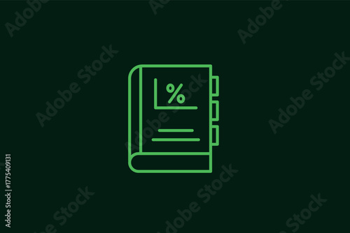 book of finances illustration in flat style design. Vector illustration.	
