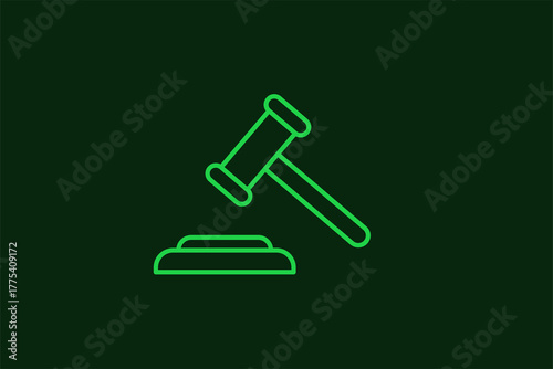 court decision illustration in flat style design. Vector illustration.	
