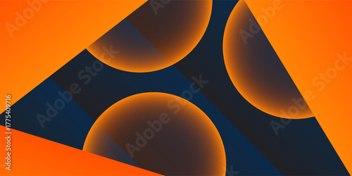 Abstract geometric dark blue and orange square theme overlap background graphic good simple art nice