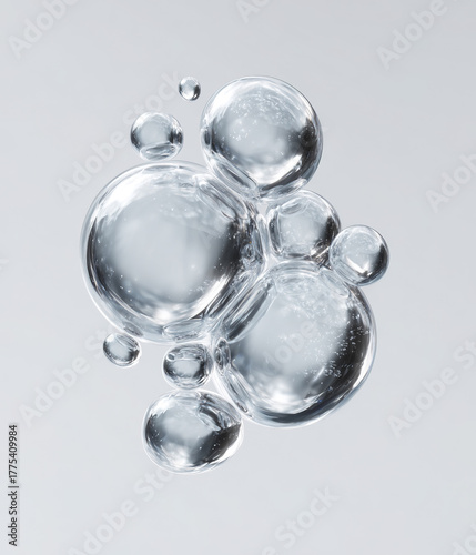 Wallpaper Mural Water bubbles forming abstract liquid shape in clear background Torontodigital.ca