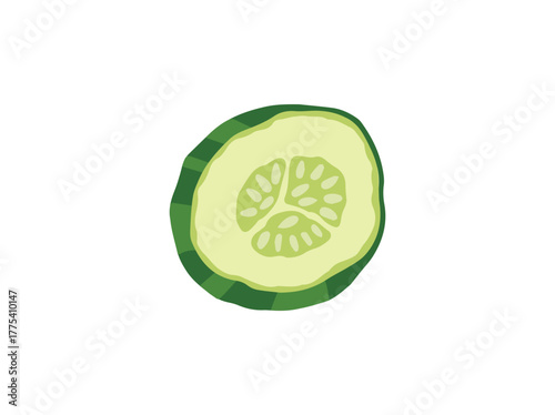 Cucumber Cut Clip Art Illustration
