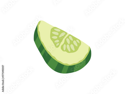 Cucumber Cut Clip Art Illustration
