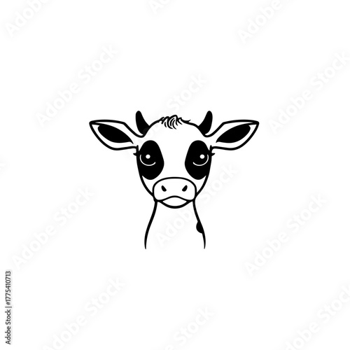 calve. calve simple black and white line art vector logo