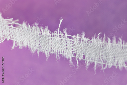 Frayed white  cloth