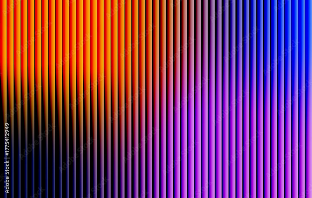 Fototapeta premium Neon curved wavy stripes gradient background with glowing purple and blue light beams, modern futuristic abstract line pattern.