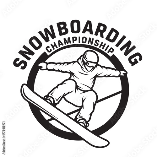 Snowboarding Adventure Logo design with white background