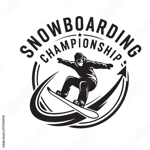 Snowboarding Adventure Logo design with white background