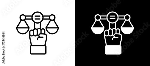 Equal Rights whiteblack icon