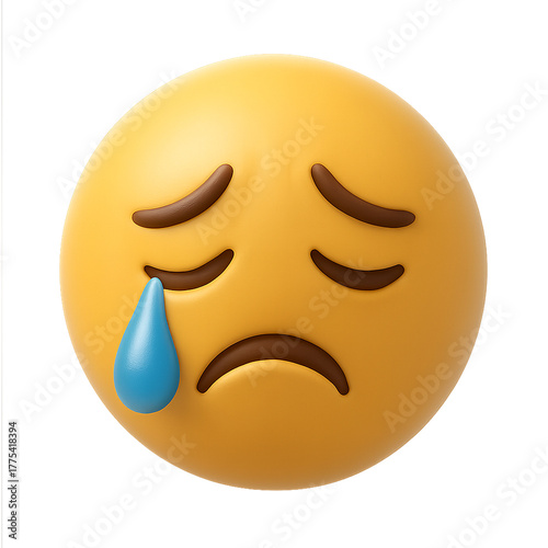 3D rendered face yellow emoji