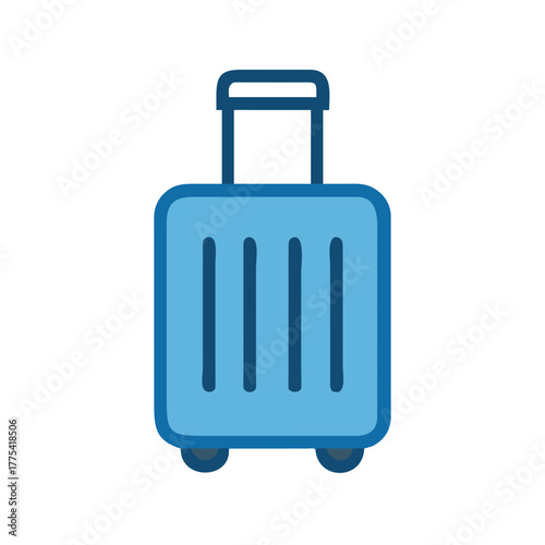 Stylish blue suitcase ready for an exciting adventure, perfect for vacation planning and travel inspiration