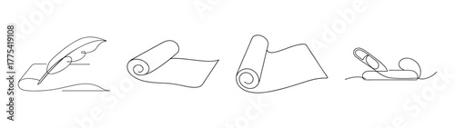 Hand drawn sketches of stationery items on