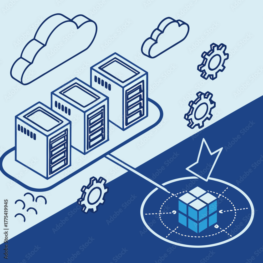 Naklejka premium Cloud computing concept
