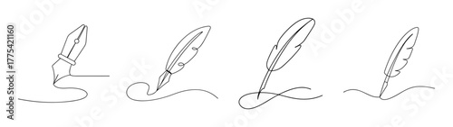 Elegant quill pen ink set vintage writing instruments for artistic expression