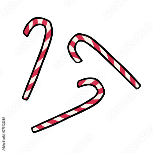 Christmas candy cane isolated on white 