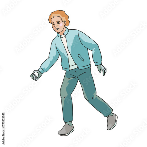 Boy in winter clothes holding a snowball ready to play outside