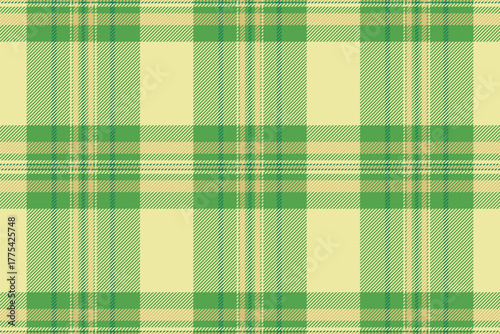 Crease texture pattern check, product vector background textile. Elegance tartan plaid fabric seamless in yellow and green colors.