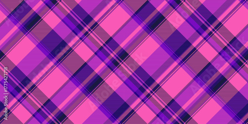 Drawing seamless vector textile, pillow plaid pattern tartan. Duvet cover fabric check background texture in pink and dark colors.