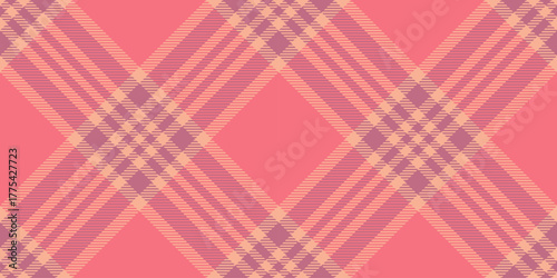Poncho vector seamless textile, 1960s pattern texture plaid. Kingdom check tartan background fabric in red and orange colors.