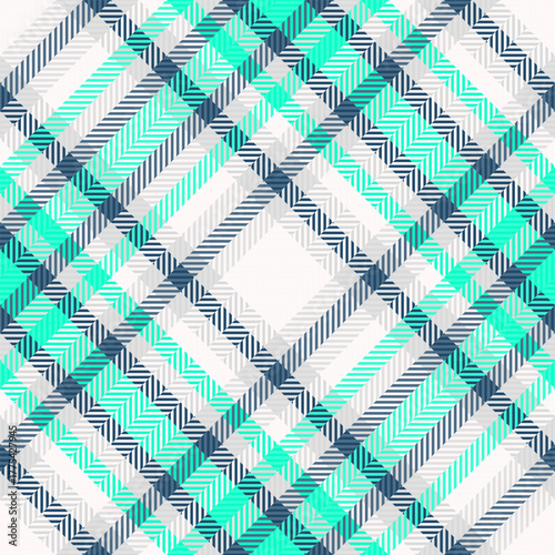 Versatile plaid pattern in cool tones. Ideal for backgrounds, textiles, or designs needing a touch of classic style with a modern, fresh feel. Adaptable to various projects.