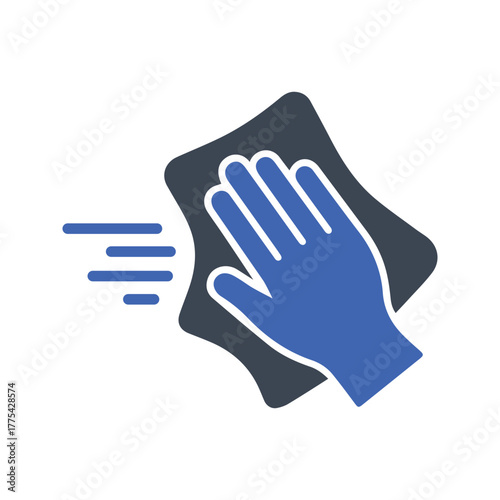 Hand Cleaning With Disinfecting Wipe Icon