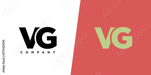 Letter V and G, VG logo design template. Minimal monogram initial based logotype.