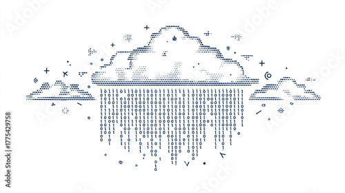 A detailed scene capturing sleek, modern user interface: blending line art with digital gauges for a high-tech dashboard design.
