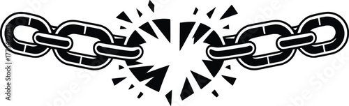 Broken Chain Symbol Freedom Vector Illustration.