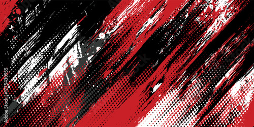 Gaming esport background striking stripes electric banner vector illustration design red black grunge brush wing comic pattern modern abstract concept livery stripes decal paint splash splatter.eps 10