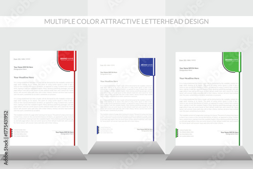 Multiple Color Creative Letterhead Design