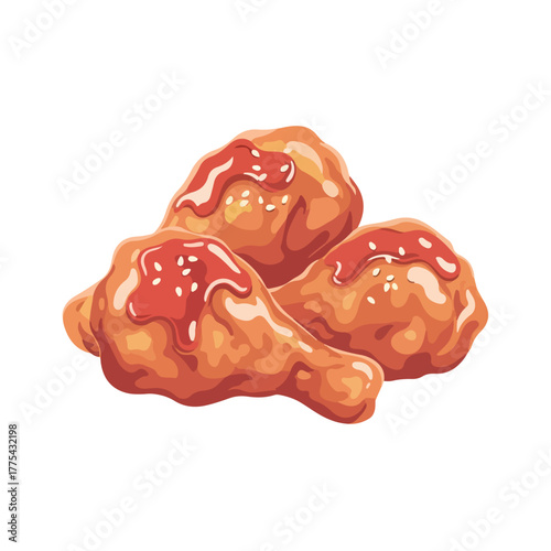 Delicious fried chicken drumsticks with a sweet and savory sauce, perfect for a satisfying and flavorful food experience