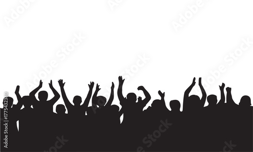 Protesters silhouette vector design, enraged crowd of people protesting illustration for graphics use.