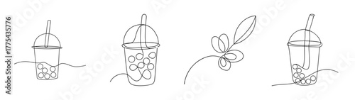 Stylized line drawings of four different buildings and architectural structures