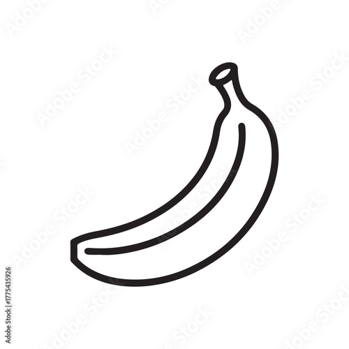 Single banana outline vector illustration a healthy and nutritious fruit source graphic element