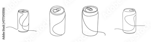 Hand opening an energy drink can sequence step by step line art