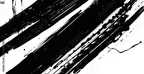 Bold black ink brush strokes on a