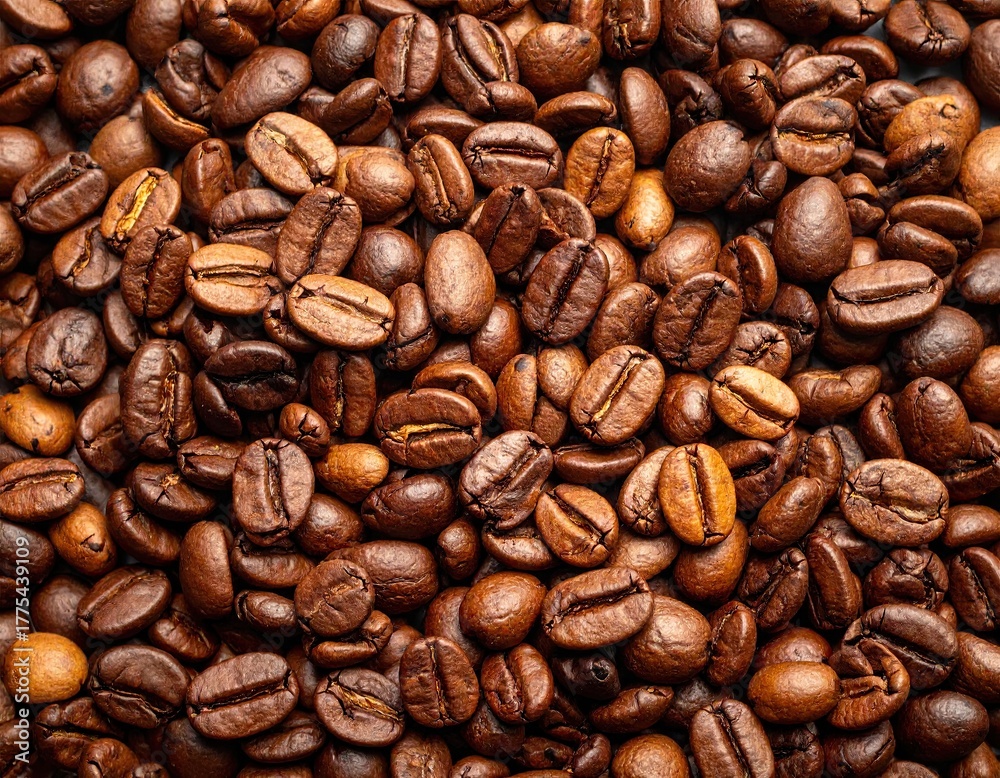 Fototapeta premium Roasted Coffee Beans Background Texture