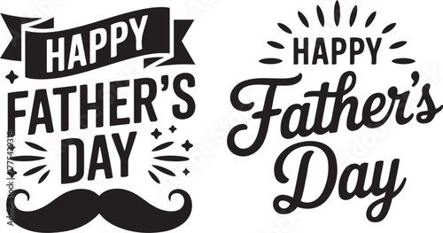 Happy father's day text and moustache