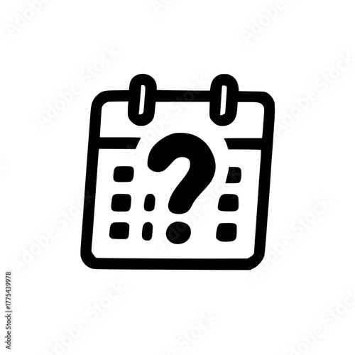 Question mark calendar vector illustration concept for uncertain date and planning confusion