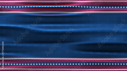 Waving Fabric With Red, White, and Blue Patterns on a Decorative Surface Representing Patriotism and National Pride